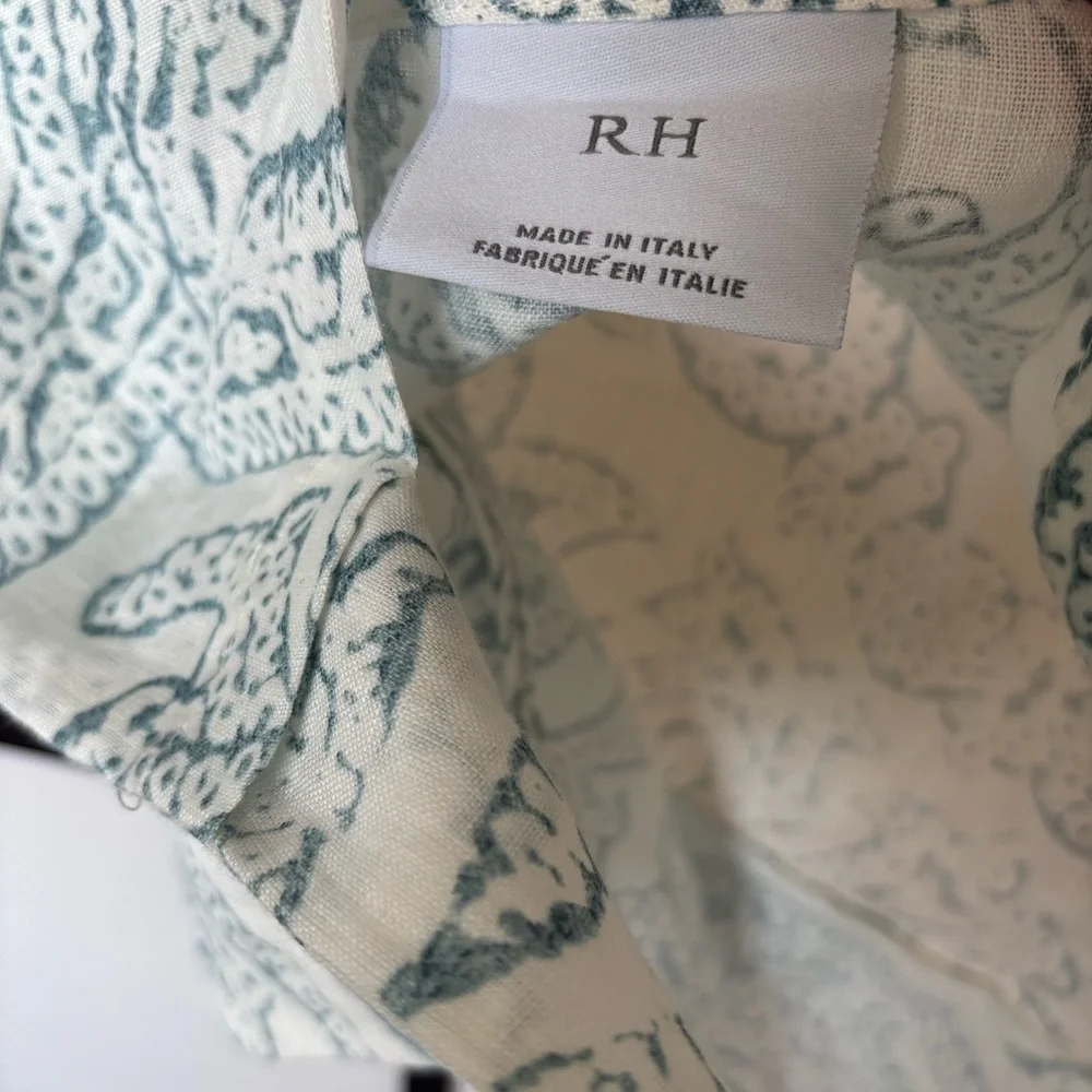 Restoration Hardware Linen Euro Sham Made In Italy Distressed Scroll~1 Sham ONLY